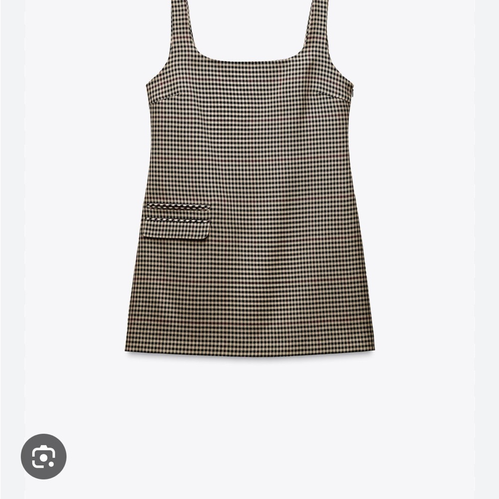 Zara Plaid Dress with Black and White Pattern
